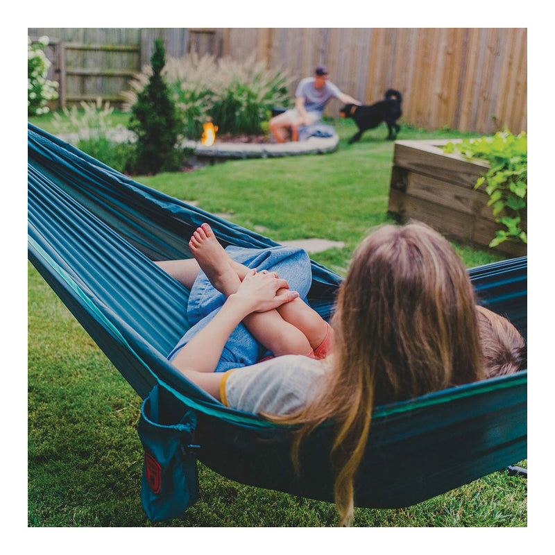 Grand Trunk TRUNKTECH TTSUMMER Double Hammock, 11 ft L, 6 ft 6 in W, 500 lb, Loop End, Diamond Ripstop Nylon, Summer - 2