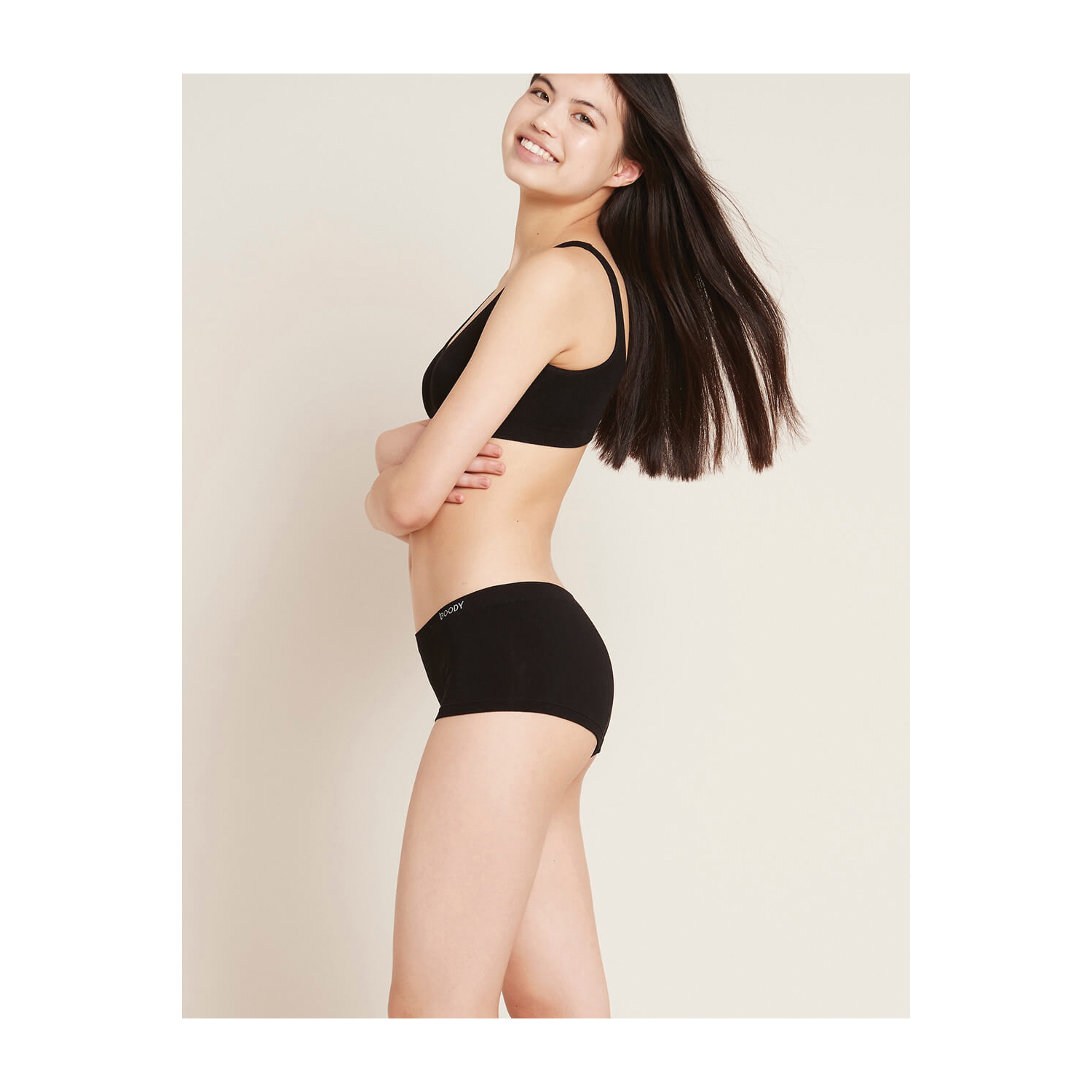 Boody BLBLL-L Boyleg Briefs, L, Bamboo Viscose/Nylon/Spandex, Black, 31 in - 4