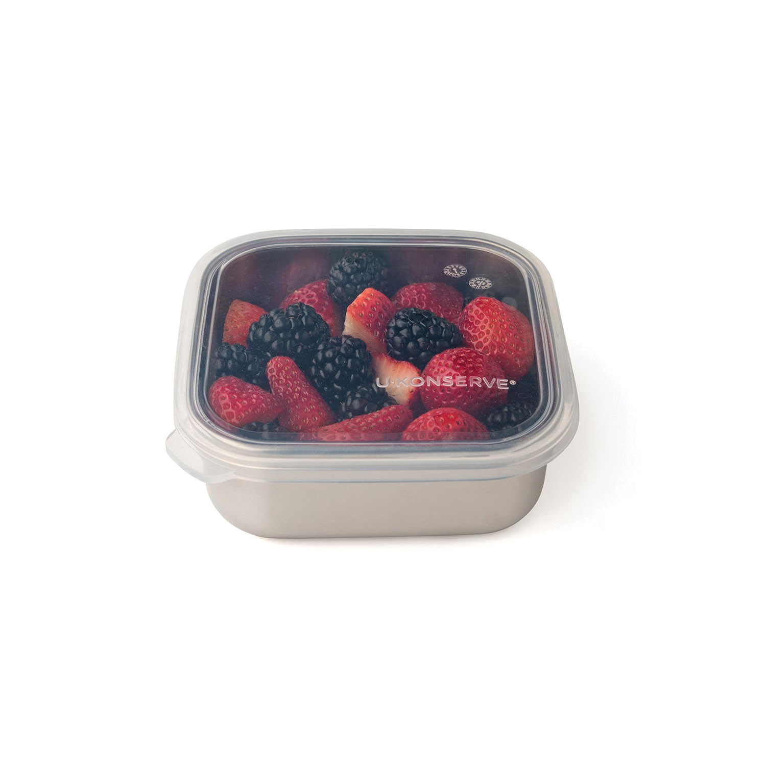 U-Konserve UK201 To-Go Food Storage Container, 50 oz Capacity, Stainless Steel, Clear, 6-1/2 in L, 6-1/2 in W - 2