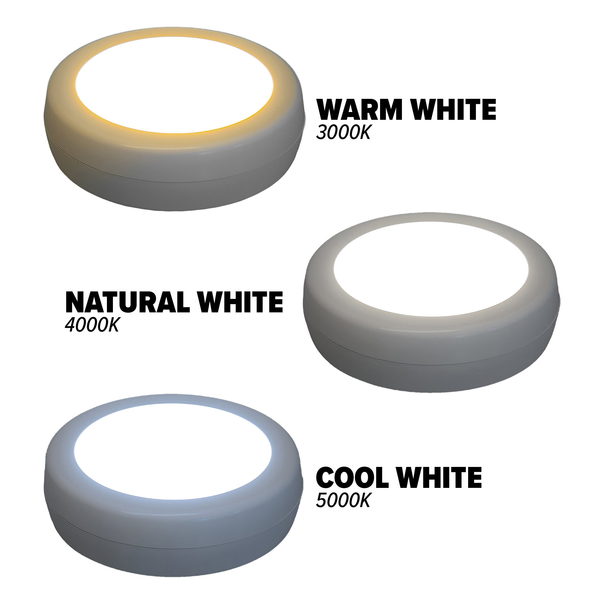 Westek BL-PCCT-W3 Series Adjustable Puck Light, 3.37 in Dia, AA Battery, LED Lamp, 80 Lumens, White, 3/CD - 2