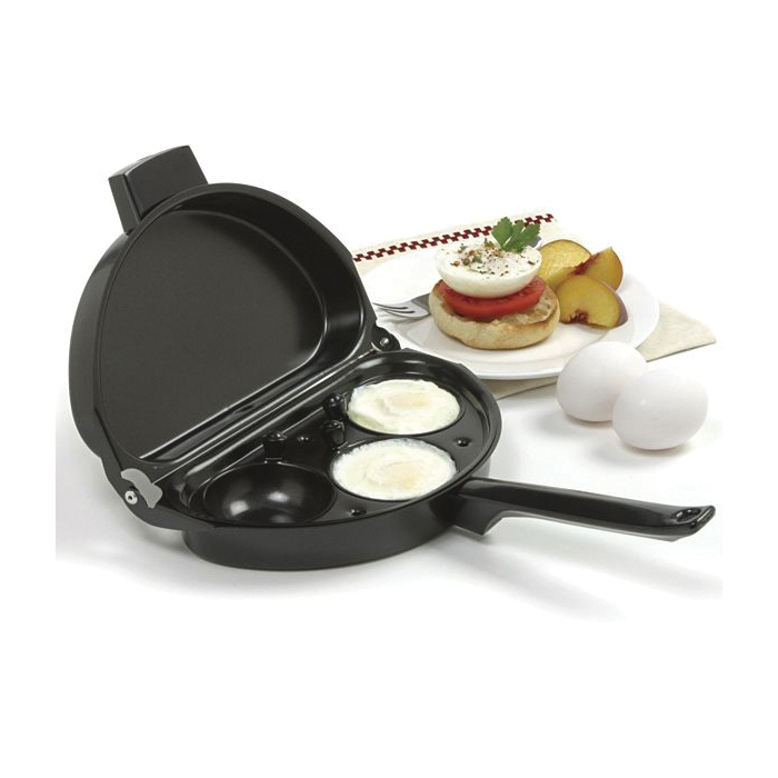 Norpro 665 Omelet Pan with Poacher, 9 in Dia, Steel, Non-Stick: Yes - 4