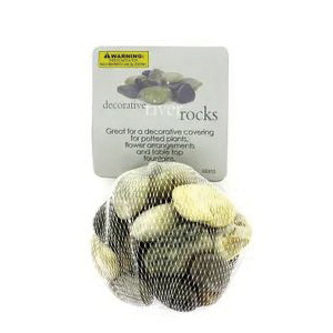 Kole Imports GC012 Small Decorative River Stone, 3/4 to 1-3/4 in Particle, Brown/Gray/Off-White, 24 Net Bag - 2