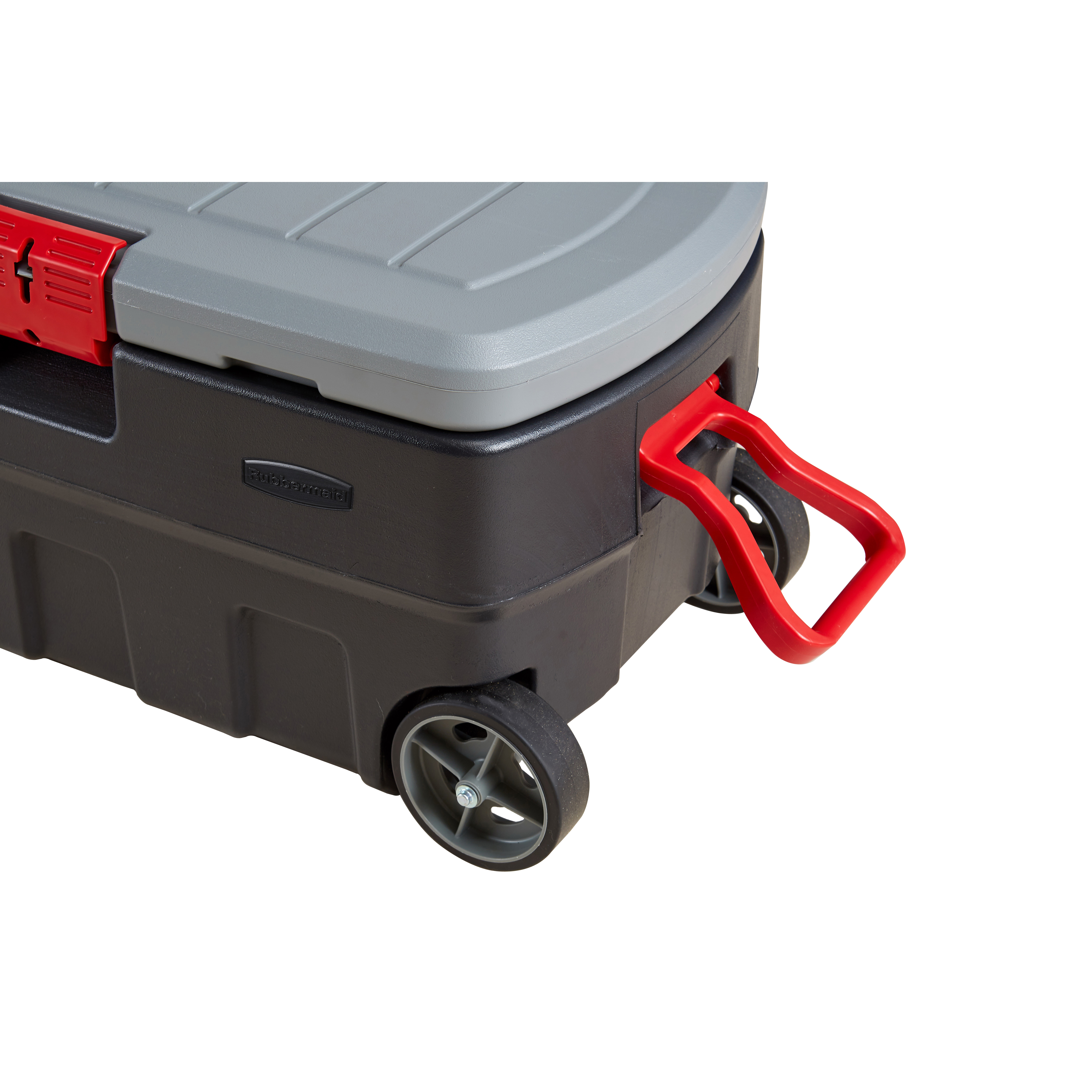 Rubbermaid RMAP350005 Lockable Storage Box, 35 gal Volume, HDPE, Black/Gray/Red, 36 in L, 19 in W, 17 in H - 2