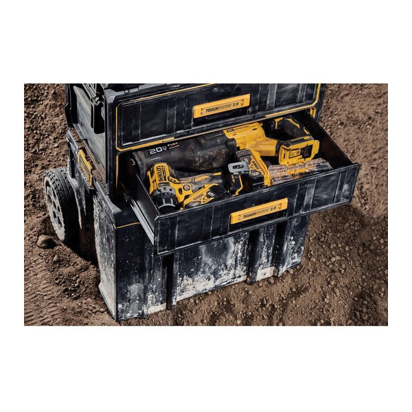 DEWALT ToughSystem 2.0 DWST08320 Tool Box, 25 lb, Polypropylene, Black, 12-3/5 in H x 12-1/3 in W Outside, 2-Drawer - 4