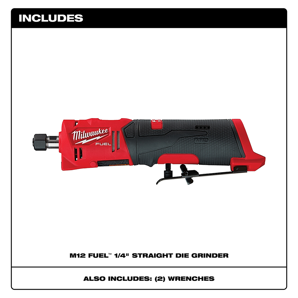 Milwaukee FUEL Series 2486-20 Cordless Die Grinder, Battery Included, 12 V, 1/4 in Dia Wheel - 2