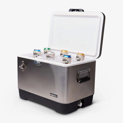 Igloo Legacy 00050075 Hard Cooler, 85 Cans Cooler, Stainless Steel, Silver - 3