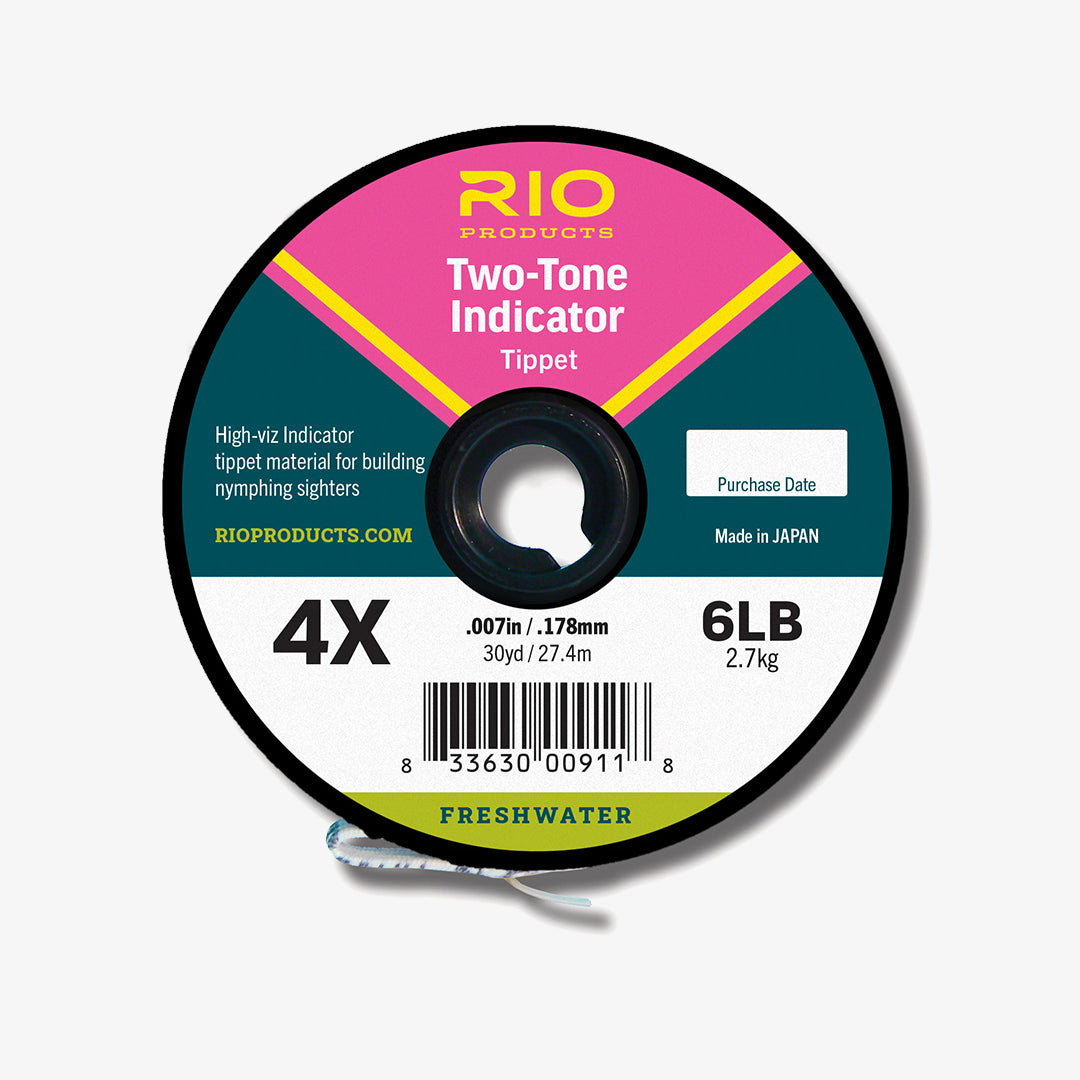 Rio 6-22098 2-Tone Indicator Tippet, Specifications: 5X Size, 4.2 lb Test Weight, Nylon, Pink/Yellow - 2