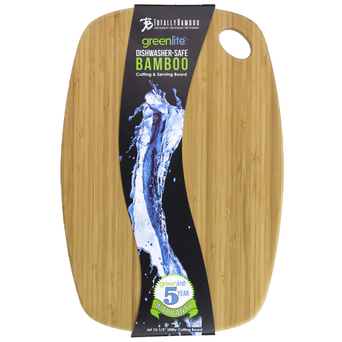Totally Bamboo GreenLite Jet Series 20-2222 Medium Cutting Board, 13-1/2 in L, 9 in W, 3/8 in Thick, Moso Bamboo - 3