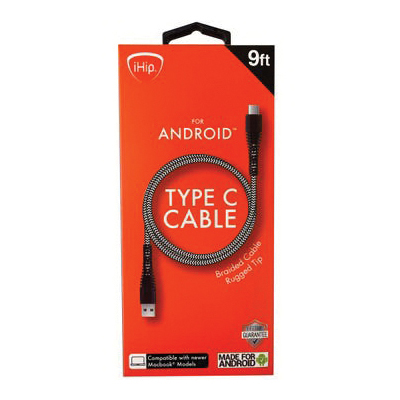 iHip 9 Foot Rugged Braided USB Type C Cable - 1