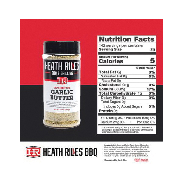 Heath Riles Bbq 339004 BBQ Rub Shaker, Garlic Butter, Savory, 10 oz - 5