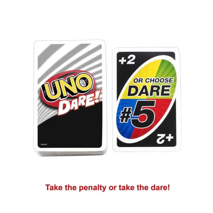 UNO Dare CDY11 Card Game, 7 Years and Up, Plastic, Multi-Color - 5