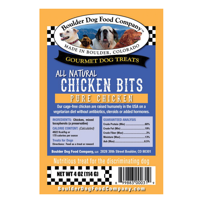 Boulder Dog Food Company CKENBI8OZ Dog Bit Treat, Chicken Flavor, 8 oz - 2