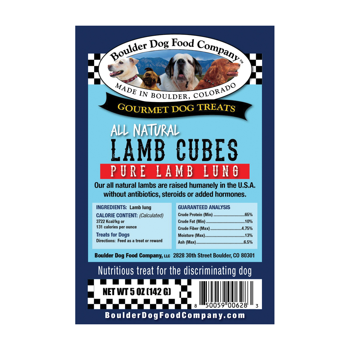Boulder Dog Food Company LAMBCUBES5OZ Dog Cubes Treat, Lamb Flavor, 5 oz - 2