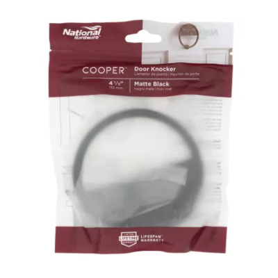 National Hardware Cooper N336-700 Door Knocker, Zinc, Matte, 7/32 in Mounting Hole - 5