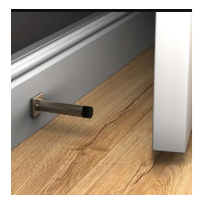 National Hardware Reed N830-527 Door Stop, 1 in Dia Base, 3 in Projection, Aluminum, Satin Nickel - 2