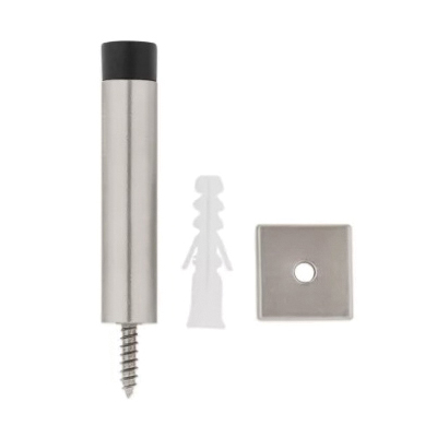 National Hardware Reed N830-527 Door Stop, 1 in Dia Base, 3 in Projection, Aluminum, Satin Nickel - 3