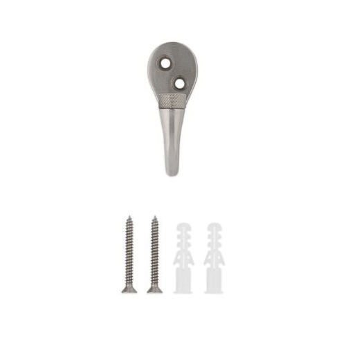 National Hardware Powell N337-910 Knurled Hook, 60 lb, Aluminum, Satin Nickel - 4