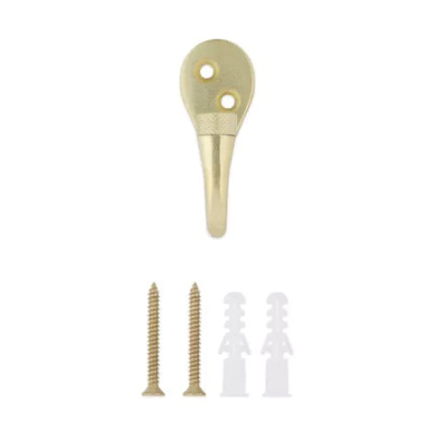 National Hardware Powell N337-911 Knurled Hook, 60 lb, Aluminum, Brushed Gold - 4