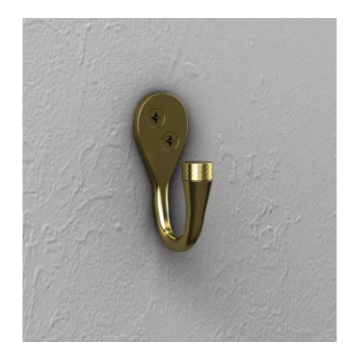 National Hardware Powell N337-911 Knurled Hook, 60 lb, Aluminum, Brushed Gold - 5