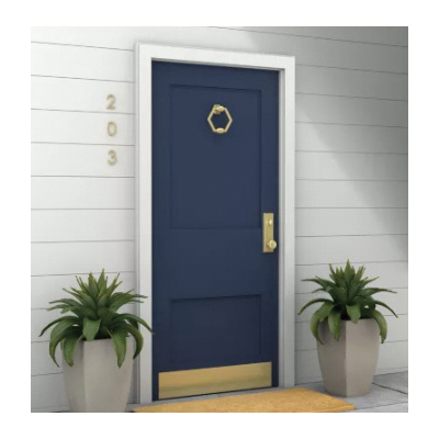 National Hardware Powell N336-708 Door Knocker, Zinc, Brushed Gold, 7/32 in Mounting Hole - 2