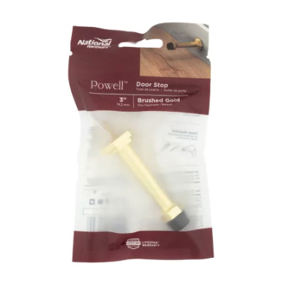 National Hardware Powell N830-532 Door Stop, 31/32 in Dia Base, 3 in Projection, Zinc, Brushed Gold - 4