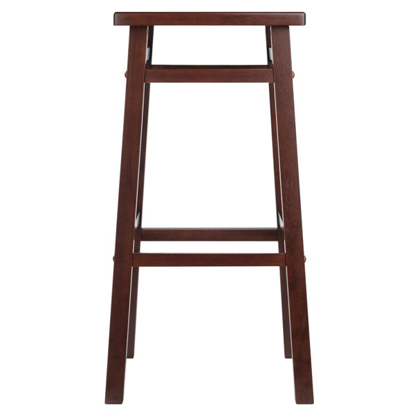 Winsome Carter Series 94137 Square Seat Bar Stool, 15.43 in W, 15.43 in D, 29.02 in H, Solid Wood, Wood Seat, Brown - 2