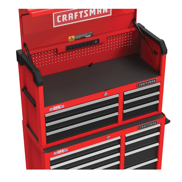 Craftsman S2000 Series CMST98269RB Tool Chest, 10,992 cu-in, 41 in OAW, 24.7 in OAH, 16 in OAD, Steel, Black/Red - 5