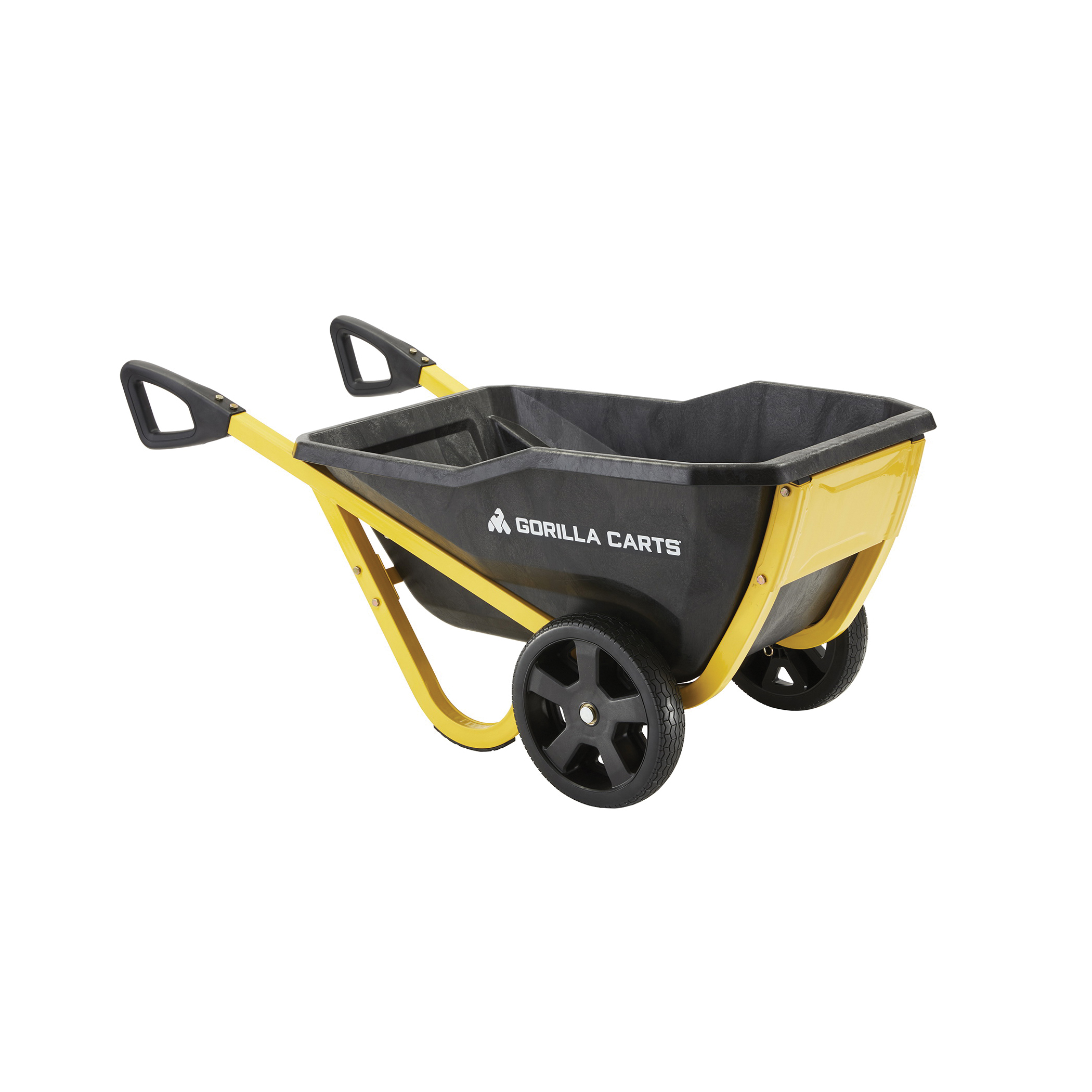 Gorilla Carts GCR-7 Yard Cart, 600 lb, 38.4 in L x 24.8 in W Deck, Poly Deck, 2-Wheel, 12 in Wheel, No Flat Wheel - 2