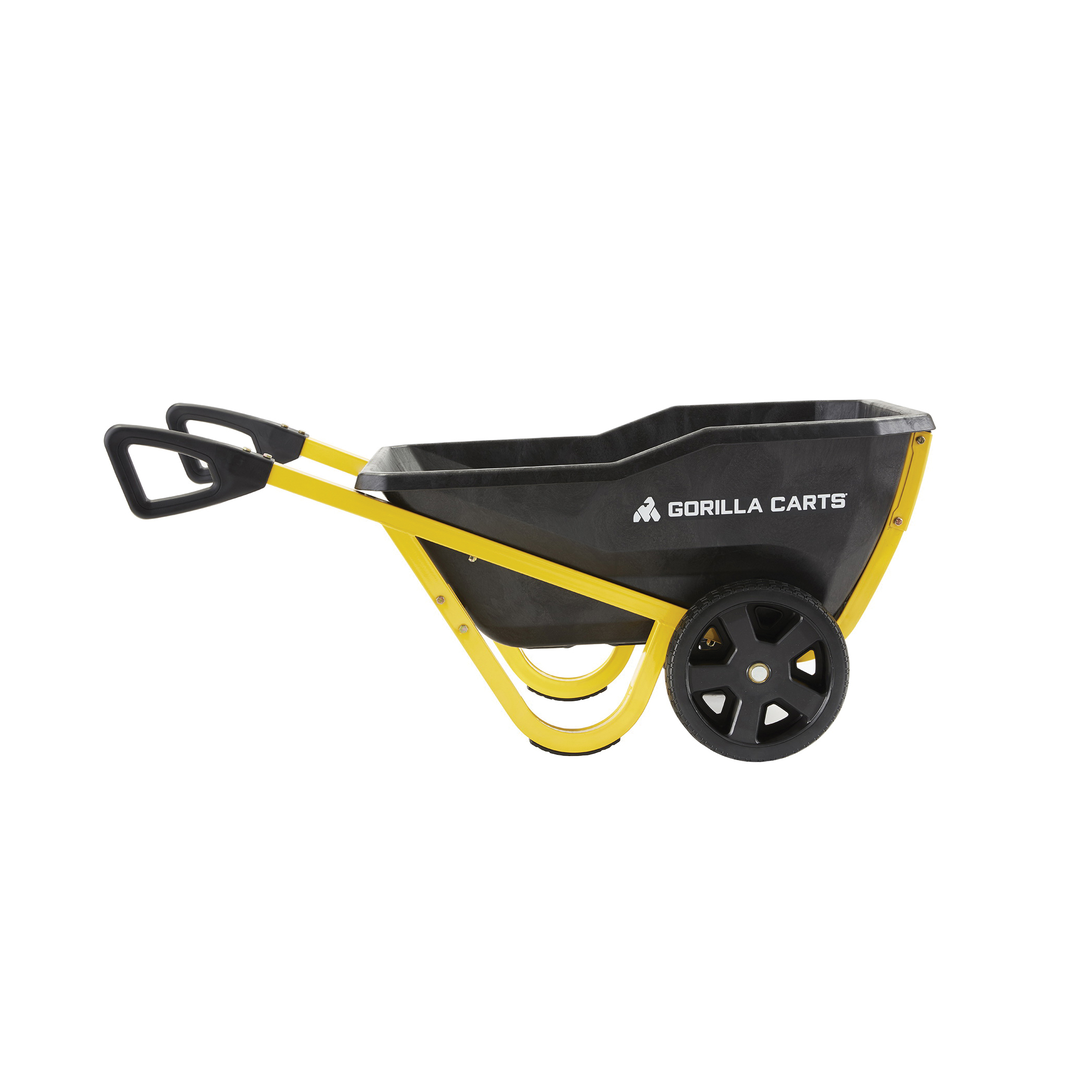 Gorilla Carts GCR-7 Yard Cart, 600 lb, 38.4 in L x 24.8 in W Deck, Poly Deck, 2-Wheel, 12 in Wheel, No Flat Wheel - 3