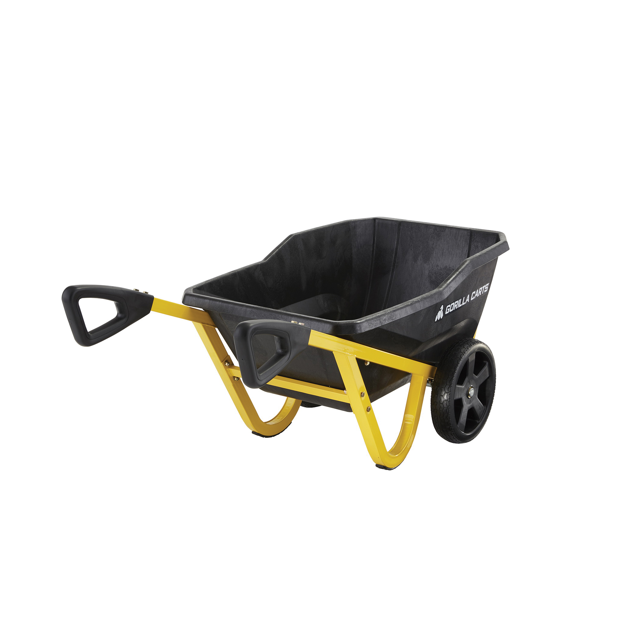 Gorilla Carts GCR-7 Yard Cart, 600 lb, 38.4 in L x 24.8 in W Deck, Poly Deck, 2-Wheel, 12 in Wheel, No Flat Wheel - 4