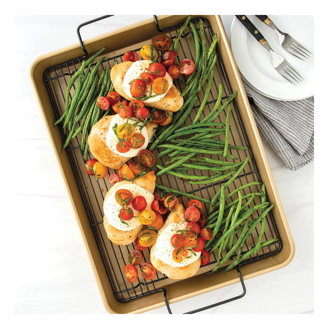 Nordic Ware 44731 Baking Tray, 12.1 in L, 17.1 in W, Aluminum/Steel - 2