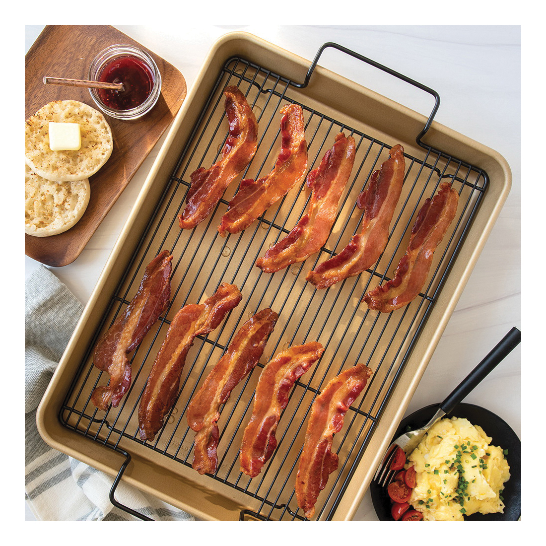 Nordic Ware 44731 Baking Tray, 12.1 in L, 17.1 in W, Aluminum/Steel - 3