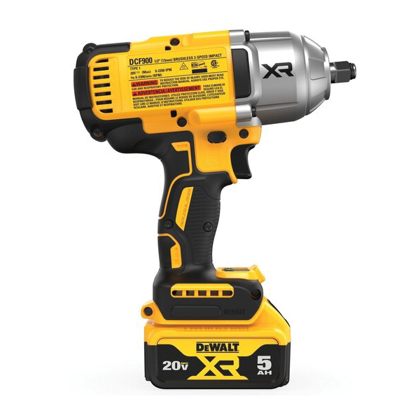 DEWALT XR 20V MAX Series DCF900P1 Impact Wrench with Hog Ring Anvil, Battery Included, 20 V, 5 Ah, 1/2 in Drive - 5