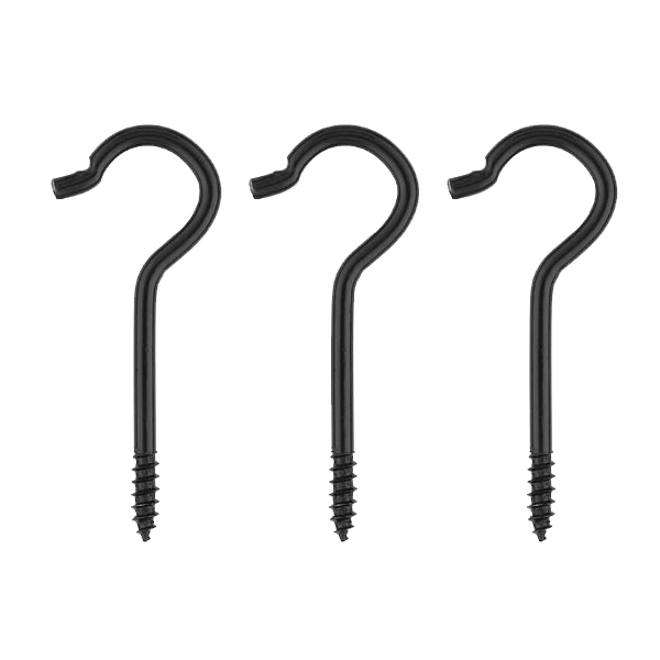 National Hardware N820-106 Hook, 35 lb Working Load, #6, Steel, Black, Storm Shine - 4