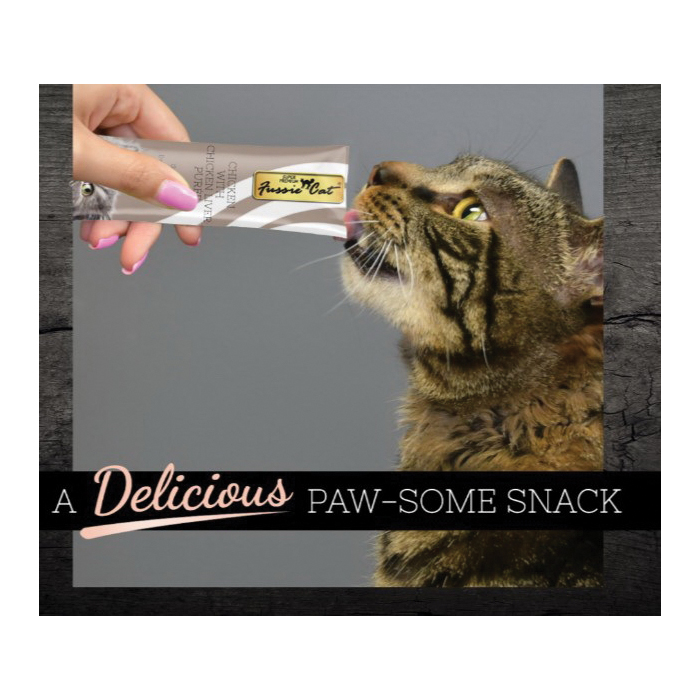 Fussie Cat 1139392 Cat Treat, Creamy, Chicken, Chicken Liver Flavor, 0.5 oz - 3