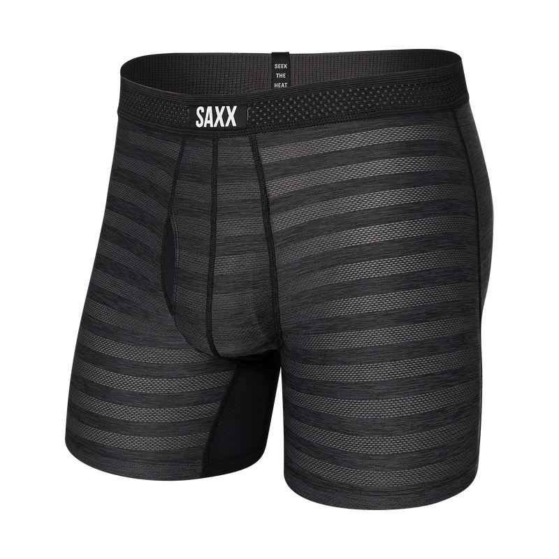 Saxx SXBB09F-BLH-L Boxer Briefs, L, Elastane/Polyester, Black Heather, 35 to 38 in, 5 in L - 4