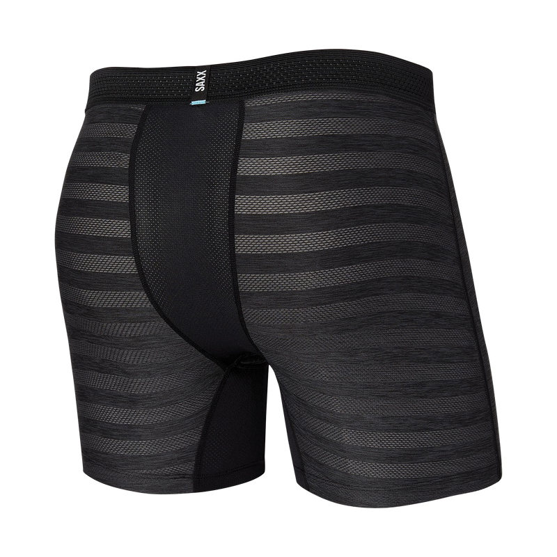 Saxx SXBB09F-BLH-L Boxer Briefs, L, Elastane/Polyester, Black Heather, 35 to 38 in, 5 in L - 5