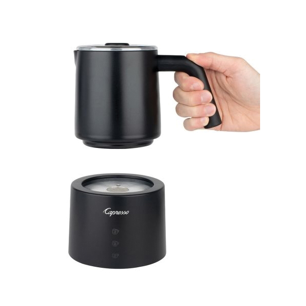 Capresso 210.01 TS Milk Frother, 8, 12 oz Capacity, 600 W, Touch Control, Removable, Stay-Cool Handle, Aluminum, Black - 2