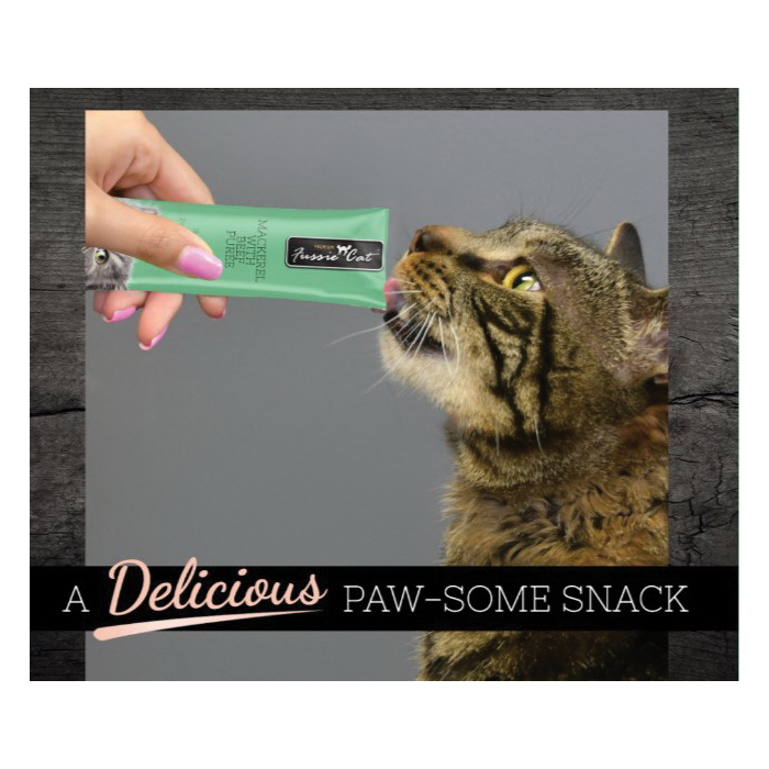 Fussie Cat 1139217 Cat Treat, Creamy, Beef, Mackerel Flavor, 0.5 oz - 2