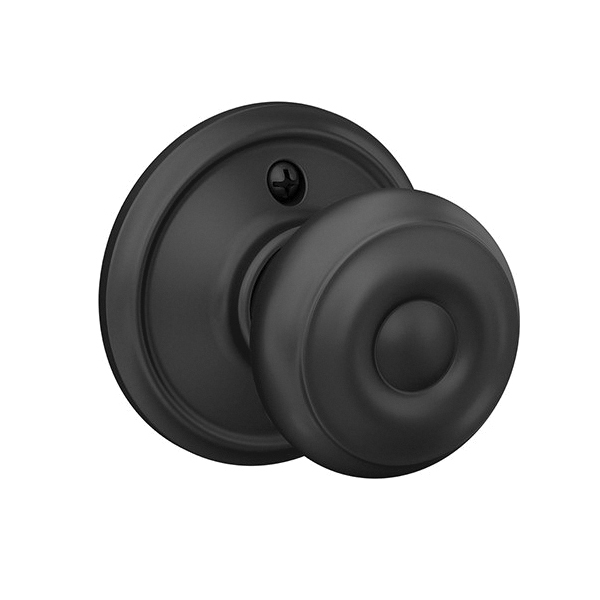 Schlage F Series F10 V GEO 622 Passage Knob, Georgian, Round, 2-3/4 in Dimensions, Metal, Matte Black, Reversible Hand - 4