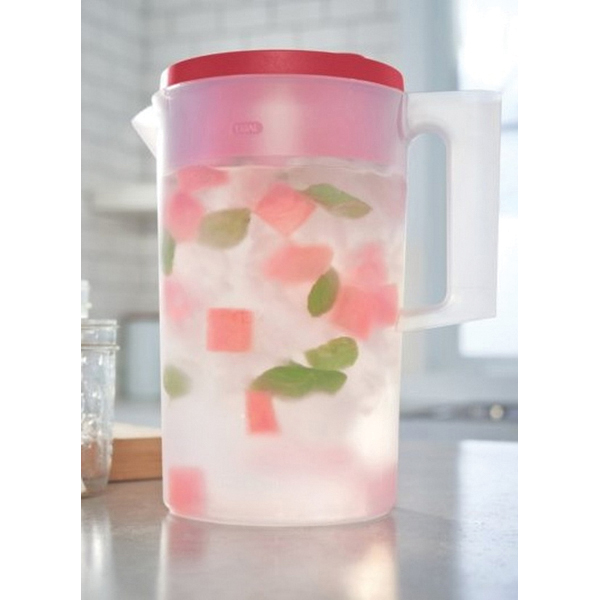 Rubbermaid 2122590 Pitcher, 1 gal Capacity, Plastic, Clear/Red - 4