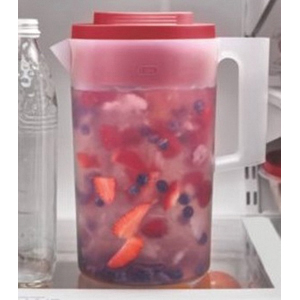 Rubbermaid 2122590 Pitcher, 1 gal Capacity, Plastic, Clear/Red - 5