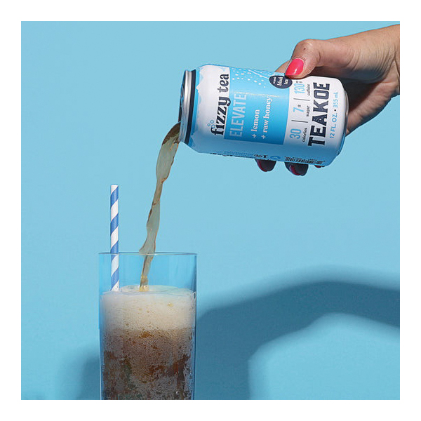 Teakoe fizzy Series 614 Fizzy Tea, Lemon Raw Honey, 12 oz, Can - 2