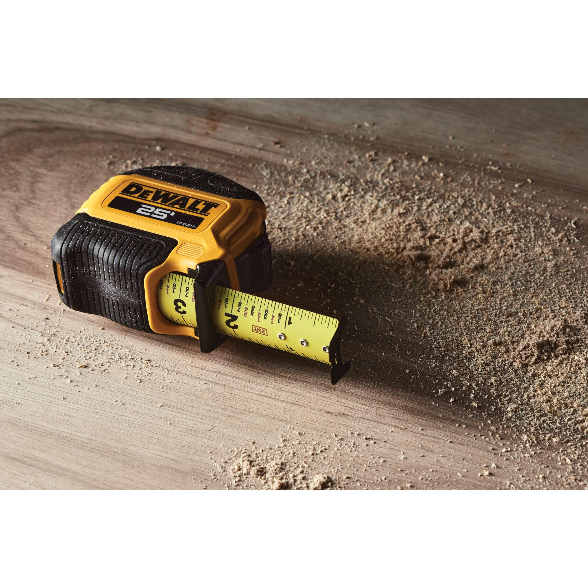DEWALT ATOMIC COMPACT Series DWHT38125S Tape Measure, 25 ft L Blade, 1-1/8 in W Blade, Steel Blade, Rubber Case - 5