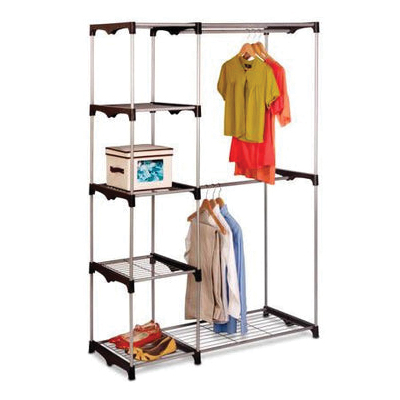 Honey-Can-Do WRD-09305 Freestanding Closet Organizer, 4-Shelf, 20 in OAW, 45 in OAD, 68 in OAH, Silver - 5