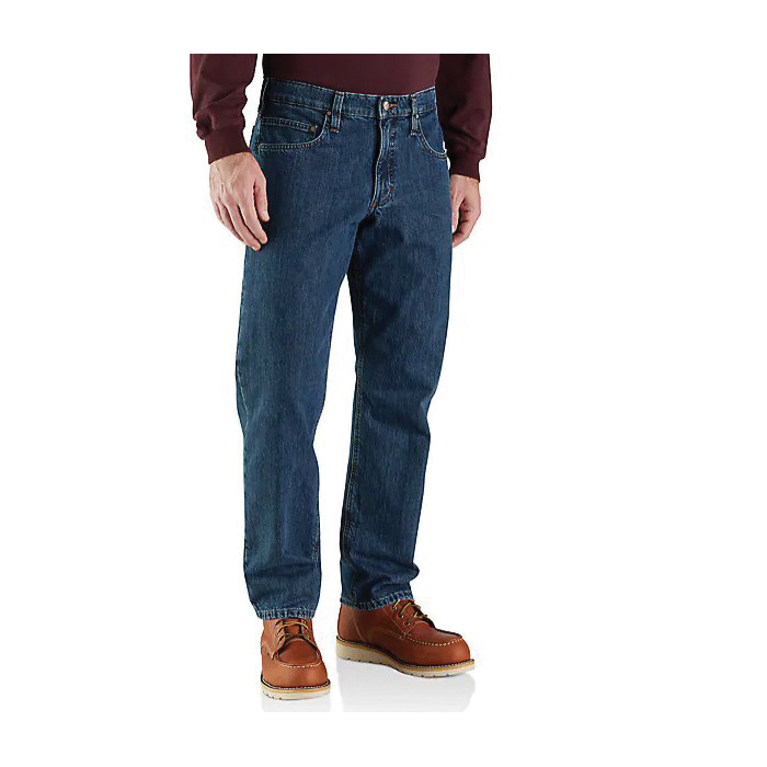 Carhartt 104942H45-38X30 Jeans, 38 in Waist, 30 in L Inseam, Canal, Comfortable, Relaxed, Straight Leg Fit - 2
