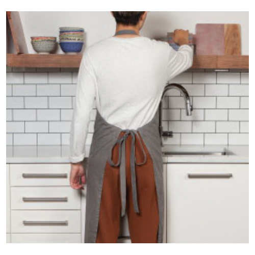 danica HEIRLOOM 2047626 Shadow Stonewash Apron, Cotton, Gray, 36 in L - 2