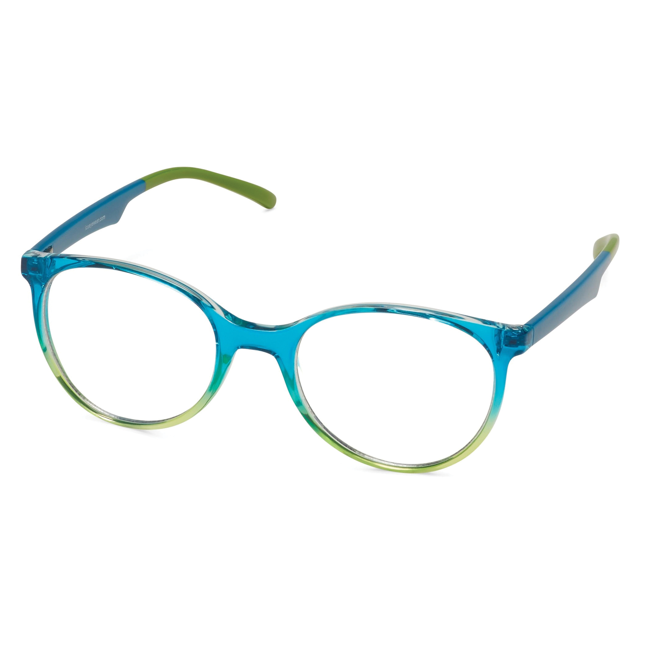 ICU Eyewear ScreenVision Kid's Jamie Series 7736440X-L Blue Light Blocking Glasses, 140 mm and Up, Round, Blue/Teal - 2