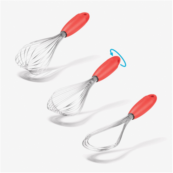 Dreamfarm DFFK5721 Flisk Foldable Whisk, 11.8 in OAL, Stainless Steel, Red, Polypropylene Handle - 2