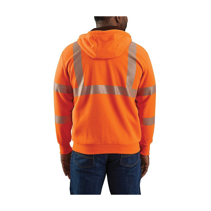 Carhartt 104988-BLM-XLR Hooded Sweatshirt, XL, Loose Fit, Men's, Zipper, 3 in W Stripe, Brite Lime, Regular - 3